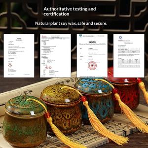 <span class=keywords><strong>Bougie</strong></span> parfumée d'aromathérapie en céramique avec couvercle, cire de soja haut de gamme, sans fumée, pour la maison, artisanale, souvenir, cadeau - Product Image 1