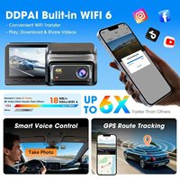 Caméra de tableau de bord double objectif MINI, avant et arrière, boîte noire de voiture, double dashcam 4K, WiFi, DVR de voiture, caméra de voiture 4K, dashcam