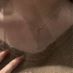 สร้อยคอเงินแท้ S925 ประดับด้วยอาเกต ดีไซน์หรูหรา สไตล์นางฟ้า ประดับเพชร พร้อมพู่ห้อยรูปหัวใจ ดีไซน์เฉพาะตัว - Product Image 3