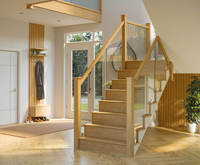Escalier en colimaçon en bois massif, garde-corps en bois, design moderne, écologique, durable, tailles personnalisables, solution complète intérieure/extérieure