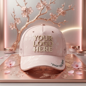 Casquette de baseball rose premium à 5 panneaux, maille perforée, découpe laser, broderie 3D en relief, en nylon, fabricant OEM ODM, faible performance, pour événements - Product Image 6