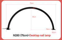 Lampe de bureau professionnelle pour manucure à marque privée, lampe LED demi-lune 75 cm, lampe de table à large arc pour salon de beauté et onglerie