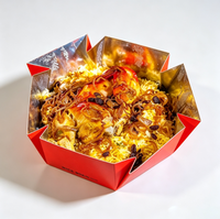 Boîte alimentaire pliable personnalisée avec logo arabe pour Suhoor, poulet grillé à emporter, Saliq, Kabli Biryani, Bukhari, Kabsa, Mandi, riz