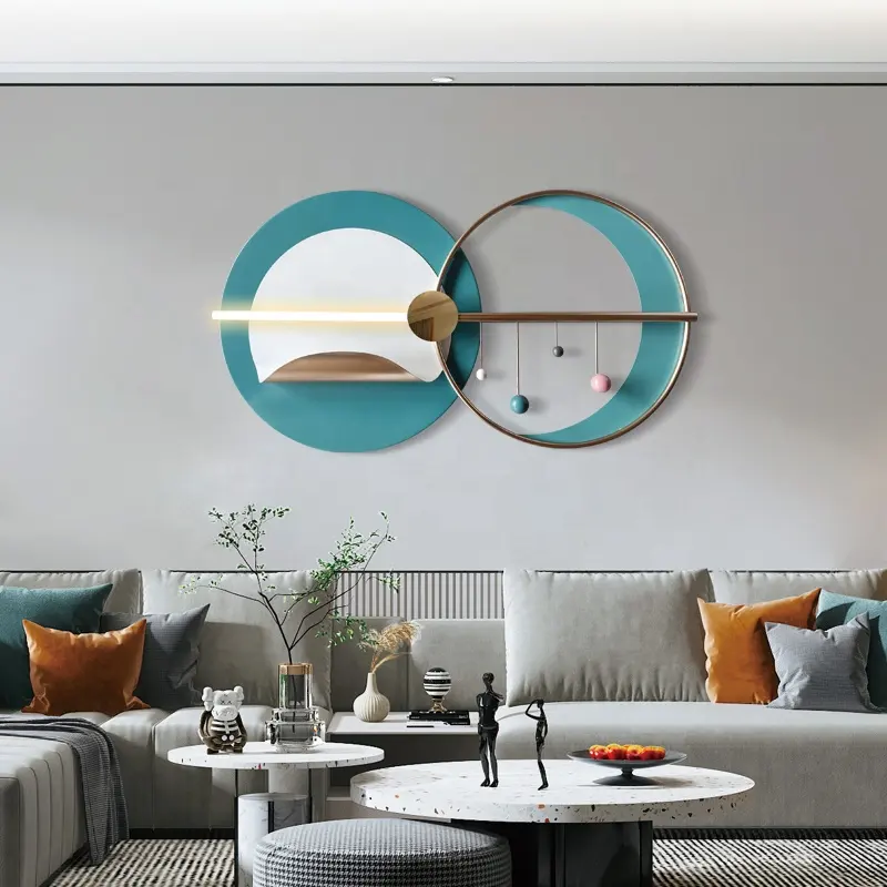 Modern Hand-Forged Wall Decor Background Creative Geometric Wall Art for Livingroom