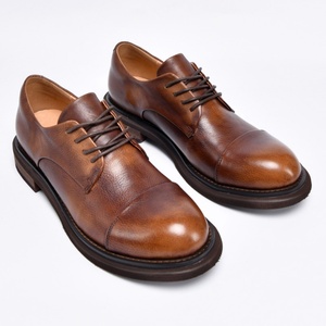 Zapatos Casuales de Alta Calidad, Hechos a Medida, de Cuero Genuino de Primera Calidad, con Punta Redonda y Cordones, Estilo Clásico, que Aumentan la Estatura - Product Image 3