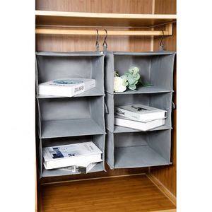 6-Shelf Hanging Closet Organizer, Hanging <b>Storage</b> Organizer with 3 Removable <b>Drawers</b> & Side Pockets, Hanging Shelves <b>for</b> Closet - Product Image 2