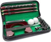 Ensemble de putters de mini-golf en bois pliables pour gauchers avec pochette en cuir pour la pratique à domicile en intérieur
