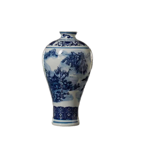 नीले और सफेद मिट्टी के बरतन घर के सजावट के लिए सुंदर लंबी बोतलें, पारंपरिक डिजाइन - Product Image 6