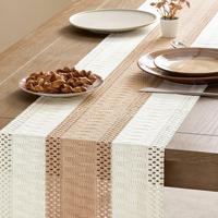 Style bohème coton lin chemin de Table tissé étamine couleur correspondant glands pour Table à manger fête pour Amazon transfrontalier