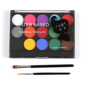Palette de fards à paupières fluorescents néon UV 15 couleurs à base d'eau Glow in the Dark Ensemble cosmétique de maquillage pour Halloween comprenant une peinture à la <span class=keywords><strong>gouache</strong></span> - Product Image 5