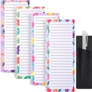 Paquete de 4 Blocs de Notas Magnéticos Autoadhesivos de 200 Hojas, Portaplumas para Refrigerador, Lista de Compras, Notas Magnéticas - Product Image 4