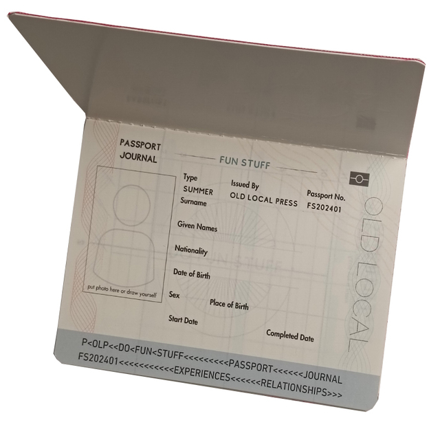 Passport Themed Souvenir Notebook with Soft Cover and Thread Stitching Linen Design for Festivals & Parties Custom Printing