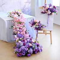 Arrangement de fleurs artificielles en soie de haute qualité personnalisé, style rustique, rose et violet, centre de table pour mariage, décoratif