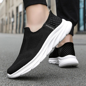Chaussures de marche pour hommes, style slip-on, en maille, sans lacets, baskets décontractées, légères et confortables, vente en gros, en stock - Product Image 5