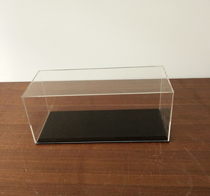 Customized Acrylic Display Case with Black Base, Display Stand Box,Cube Organizer Stand Riser Dustproof Protection Showcase