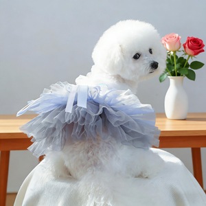 Vestido de princesa para perros y gatos, falda de tul bordada, conjunto lindo para cachorros pequeños, vestido de poliéster para las cuatro estaciones - Product Image 3