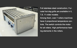Furnotel Commercial Electric Hot Dog Roller Grill Machine for <strong>Snack</strong> <strong>Bar</strong> - Product Image 6