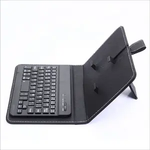 Mini capa de teclado sem fio de couro, venda a granel de 4.8-6 polegadas com suporte