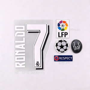 Números de Equipos de Fútbol 2015-2016 <span class=keywords><strong>Real</strong></span> <span class=keywords><strong>Madrid</strong></span>, Letras Termoadhesivas, Etiqueta Adhesiva - Product Image 1