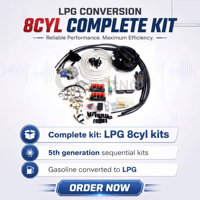 Sistema de Autogás ACT LPG de 8 Cilindros, Sistema de Inyección Secuencial, Kit Completo de Conversión a GLP/LPG para Autos V8