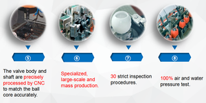 Mặt bích van bi cứng niêm phong lõi gốm ba dây điều khiển điện thiết lập lại kim loại điện thép không gỉ 316L chung - Product Image 6