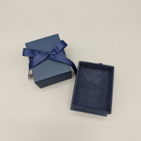 Boîte à bijoux en velours de luxe Shengcan avec ruban, emballage cadeau pour boucles d'oreilles, collier, bague, boîte en papier