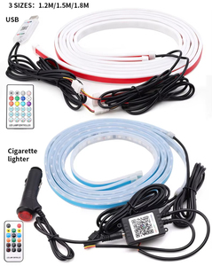 ไฟ LED RGB สำหรับขอบประตูรถยนต์ แบบมีสีสันไล่ระดับ พร้อมรีโมท ใช้กับช่องจุดบุหรี่ในรถยนต์ - Product Image 5
