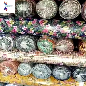 Ein hochwertiger Textil stock lot gewebter Polyester druck gemischter Schaft stoff kg auf Lager für Afrika