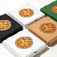 Boîte d'emballage pour pizza en carton kraft ondulé de qualité alimentaire, avec impression personnalisée du logo, vente en gros