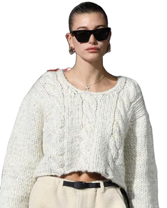 Winter Korean Long Front Street Style O-Neck Cable Knit <b>Sweater</b> for Women <b>Plus</b> <b>Size</b> Loose Fit Pullover Fall/Winter New Style - Product Image 1