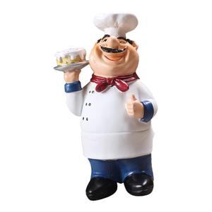 resina chef figurine tenendo da cucina menu lavagna - Product Image 6