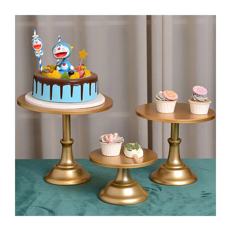 Meta Bruidstaart Stand Luxe Set Van 3 Cup Cake Staat Voor Dessert Bruiloft Thuis Tafel Decoratief Middelpunt