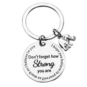 Llavero Personalizado de Elefante, Nunca Olvides Cuán Fuerte Eres, Joyería de Fuerza, Regalo para Amigos y Familiares, Llaveros Metálicos Inspiradores - Product Image 3