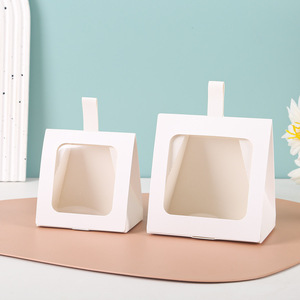 Baoren New Creative Window-Style Triangle UV Coated Kraft Paper Candy <b>Box</b> Birthday Holiday Cookie Ready-to-Ship Party Favor Bags - Product Image 1