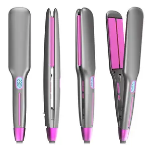 Professional multi Hair Straight And Curler Straightening Iron with LCD screen display 2 in 1 Flat Iron curling straightener