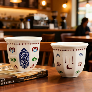 Tasses à café en porcelaine peintes à la main <span class=keywords><strong>de</strong></span> luxe 80 ml 170 ml 250 ml Tasses à café arabes personnalisées pour la maison et les fêtes - Product Image 1