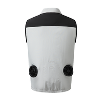 Gilet de refroidissement portable avec ventilateur intégré, en plastique, recharge USB, vent haute vitesse, personnalisation ODM pour le travail en extérieur estival