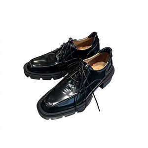 Zapatos de Vestir de Lujo para Hombre, Estilo Británico, Hechos a Mano con Cuero Vacuno, Cierre con Cordones, Aumento de Altura, Diseño Cuadrado Sólido, para Bodas, Primavera - Product Image 4