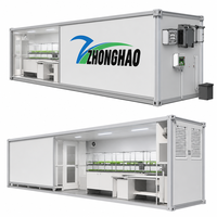 Conteneur en alliage d'aluminium 40HQ personnalisé pour ferme hydroponique NFT, entrepôt extérieur de supermarché, système clé en main complet pour laitue