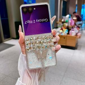 Coque de protection de luxe faite à la main avec diamants étincelants pour Samsung <span class=keywords><strong>Z</strong></span> <span class=keywords><strong>Flip</strong></span> 7 6 5 <span class=keywords><strong>4</strong></span> 3 2 1 – Étui de téléphone portable - Product Image 1