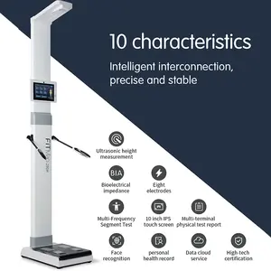 8 Electrode Gym BMI Height And Weight Measurement Scale LCD Screen Body Composition Analyzer Machines