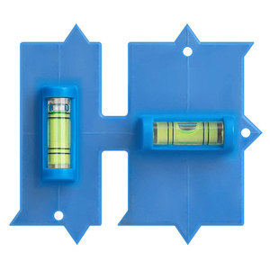 Jonard Tools WTL-32M Wall Box Template Level for 1-Gang and 2-Gang Metal Boxes PVC Switch Outlet Electrical Blue Plastic