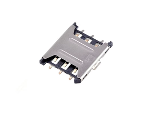 Conector de Tarjeta SIM NANO |   Conector de 6 pines tipo cajón push-push |   SMT de Perfil Ultrabajo de 1.35mm (Certificado ESD/RoHS) Rollo de 1000 Piezas - Product Image 1