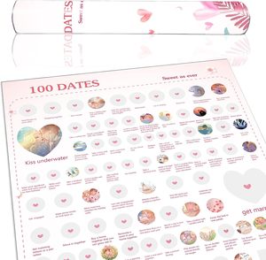 Affiche à gratter personnalisée avec 100 dates à faire, livre à gratter pour couples, défi à gratter - Product Image 4