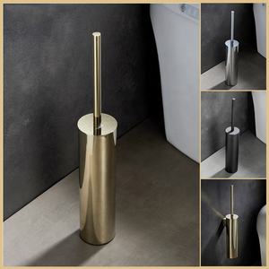 45Cm Verlengde Mooie Toiletpot Borstel En Houder Toiletreiniger Borstel Muurbevestiging Zwart/Goud/Chroom - Product Image 3