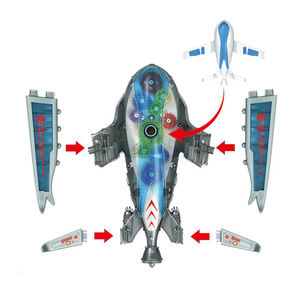 Avion jouet électrique universel à engrenages, transparent, avec fonction « Bump & Go », lumière, musique et rotation, petit avion éducatif pour enfants - Product Image 3