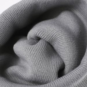 Chapeau en laine double couche épais et chaud pour l'automne et l'hiver, fabricant de bonnets, bonnet simple en tricot - Product Image 4