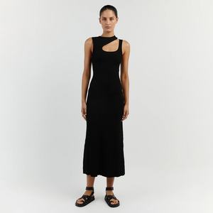 Vestidos de Punto Casuales con Cuello Irregular de Nuevo Diseño para Mujer - Product Image 1