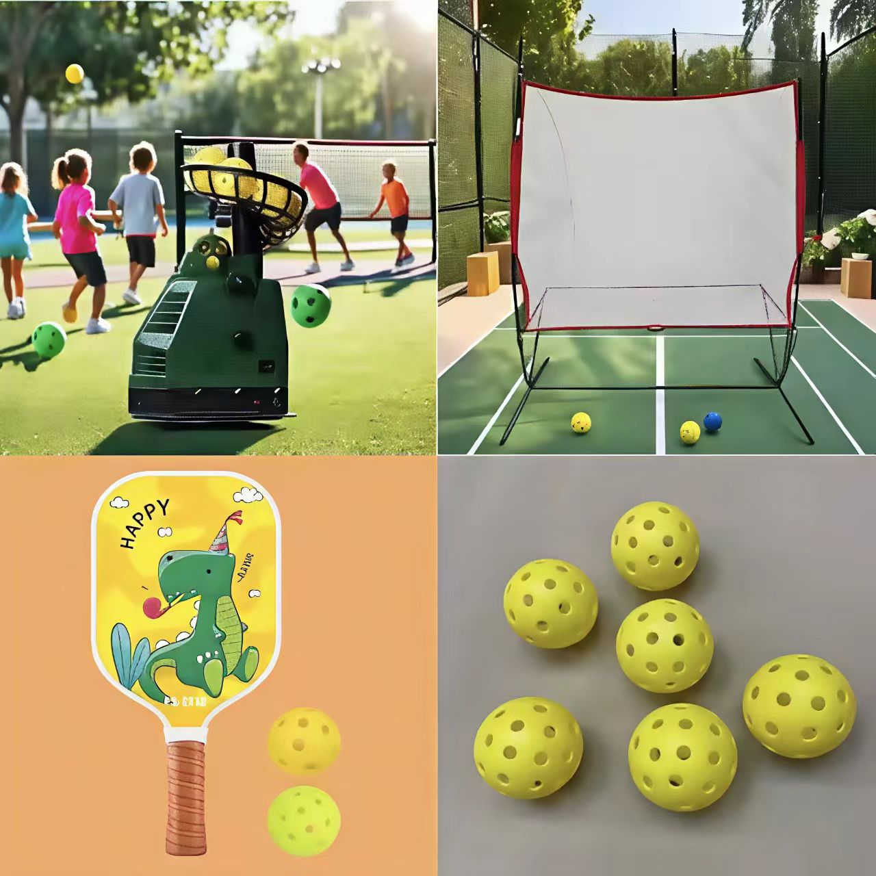 Custom Portable Pickleball Machine Set with Paddle Net Balls Children Outdoor Training