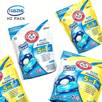 Sachets Doypack de haute qualité avec fermeture éclair, impression hélio, antistatiques et laminés pour l'emballage de lessive en dosettes et en poudre